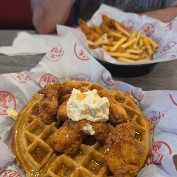 Slim Chickens - Chicken and waffle and classic tenders meal minus the garlic toast :D - Chicken Wings Near Me - Montgomery, Alabama Slim Chickens - Chicken and waffle and classic tenders meal minus the garlic toast :D - Chicken Wings Near Me - Montgomery, Alabama