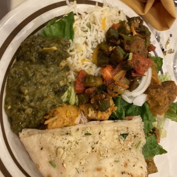 Jyoti - A medley! Okra, lamb (so tender!), tandoori chicken was incredible! - Indian Near Me - Wayne, New Jersey