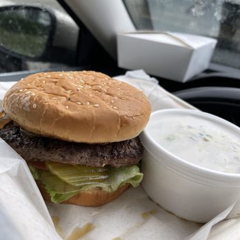 Naya's Cafe - Route 68 burger with potato salad - Diners Near Me - Kent, Washington Naya's Cafe - Route 68 burger with potato salad - Diners Near Me - Kent, Washington