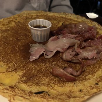 The Pancake Bakery - Pancake and bacon. The bacon was also really good. Like pork belly pieces. Yum! And went well with the sweet pancake we ordered. - Pancakes Near Me - Amsterdam, New Hampshire The Pancake Bakery - Pancake and bacon. The bacon was also really good. Like pork belly pieces. Yum! And went well with the sweet pancake we ordered. - Pancakes Near Me - Amsterdam, New Hampshire