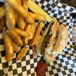 1/2 of "Make it Bleu SMASH Burger & Seasoned Fries" 1/2 of "Make it Bleu SMASH Burger & Seasoned Fries"