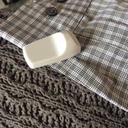 Security device left in the shirt.