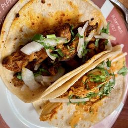Tinga Taco and Pollo al Carbon taco Tinga Taco and Pollo al Carbon taco
