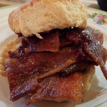 Seattle Biscuit Company - The Hickey Dewberry, generous bacon and berry jam ($8, 8/11/18) - Food Trucks Near Me - Seattle, Washington