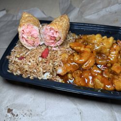 Mandarin Pan Chinese Food Restaurant - L4. General Gau's Chicken with Pork Fried Rice and Egg Roll