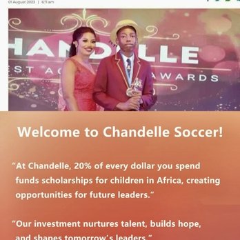 Chandelle Soccer - Chandelle Soccer isn't just about the game--it's about purpose. Every dollar spent supports scholarships for children around the world. - Soccer Near Me - Tempe, Arizona Chandelle Soccer - Chandelle Soccer isn't just about the game--it's about purpose. Every dollar spent supports scholarships for children around the world. - Soccer Near Me - Tempe, Arizona