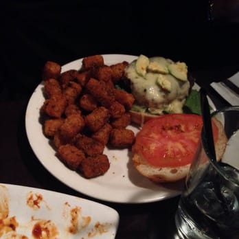 Prime 16 - The Firehouse with cajun tots (my friend added the avocado that I didn't want on my grilled cheese). - Burgers Near Me - New Haven, Connecticut Prime 16 - The Firehouse with cajun tots (my friend added the avocado that I didn't want on my grilled cheese). - Burgers Near Me - New Haven, Connecticut