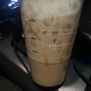 Starbucks - Venti Iced White Chocolate Mocha, sweet cream cold foam, extra caramel drizzle, line up the cup with caramel - Coffee & Tea Near Me - Frisco, Texas Starbucks - Venti Iced White Chocolate Mocha, sweet cream cold foam, extra caramel drizzle, line up the cup with caramel - Coffee & Tea Near Me - Frisco, Texas