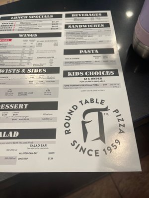 Menu photo 1 Round Table Pizza Hollister, CA