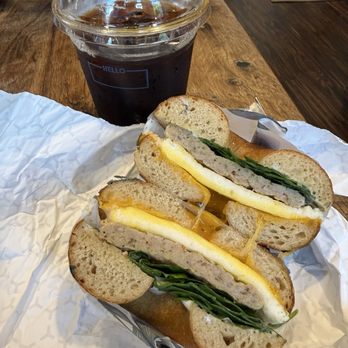 Teleo Coffee - Breakfast bagel with sausage - Coffee & Tea Near Me - Kirkwood, Missouri Teleo Coffee - Breakfast bagel with sausage - Coffee & Tea Near Me - Kirkwood, Missouri