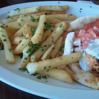 Mikonos Grill - Chicken Souvlaki Gyro w Feta & Fries ! - Greek Near Me - Milpitas, California Mikonos Grill - Chicken Souvlaki Gyro w Feta & Fries ! - Greek Near Me - Milpitas, California