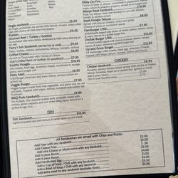 Brotherton's Family Restaurant - Menu