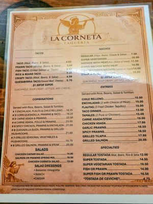 Menu photo 1 La Corneta Taqueria San Carlos, CA