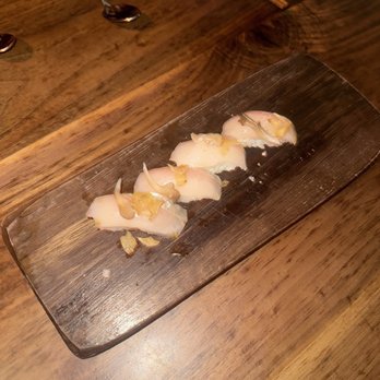 Uchi Austin - albacore with crispy garlic - Sushi Bars Near Me - Austin, Texas Uchi Austin - albacore with crispy garlic - Sushi Bars Near Me - Austin, Texas