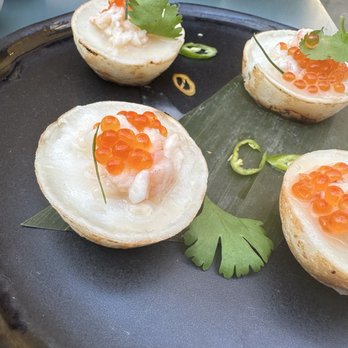 Jo's Modern Thai - Coconut jelly cups with seafood, kick the chili off if you can't handle spice - Thai Near Me - Oakland, California Jo's Modern Thai - Coconut jelly cups with seafood, kick the chili off if you can't handle spice - Thai Near Me - Oakland, California