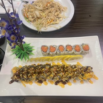 Royal Asian Bistro - Godzilla roll , spicy tuna roll and chicken Mei Fun - Chinese Near Me - Orange City, Florida Royal Asian Bistro - Godzilla roll , spicy tuna roll and chicken Mei Fun - Chinese Near Me - Orange City, Florida