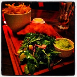 The Green Hen - Fish and Chips with Pea Basil Puree