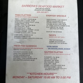 Barbera Seafood Market - Menu 3/2023 - Seafood Near Me - Atlantic City, New Jersey Barbera Seafood Market - Menu 3/2023 - Seafood Near Me - Atlantic City, New Jersey