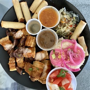 Only At Renee's - Fried Pork Belly  Garlic Rice  Lumpia - Filipino Near Me - Virginia Beach, Virginia