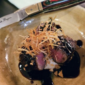 Asakura - A5 Wagyū from Kyōto is a tenderloin. Sauce Demi-Glace made with earthy, black garlic - Japanese Near Me - Los Angeles, California
