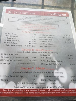 Menu photo 8 SizzlinGogi Santa Maria, CA