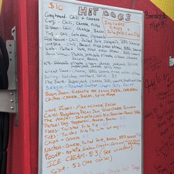 Doggy Style Hot Dogs - Menu board at Doggy Style, Springfield