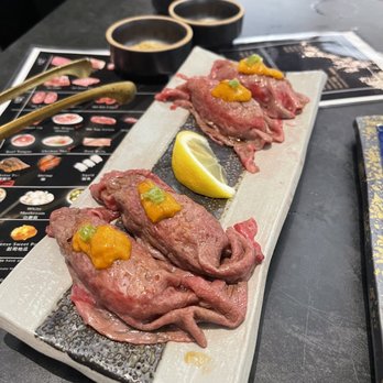 Chubby Cattle - Wagyu uni nigiri - Barbeque Near Me - Monterey Park, California Chubby Cattle - Wagyu uni nigiri - Barbeque Near Me - Monterey Park, California