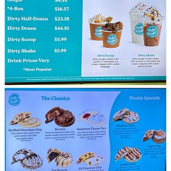 Dirty Dough - Menu. The menu has something for everyone! Definitely in a ヽ(*‿*)ノchocolate mood on this gloomy evening. - Bakeries Near Me - Saint Johns, Florida Dirty Dough - Menu. The menu has something for everyone! Definitely in a ヽ(*‿*)ノchocolate mood on this gloomy evening. - Bakeries Near Me - Saint Johns, Florida
