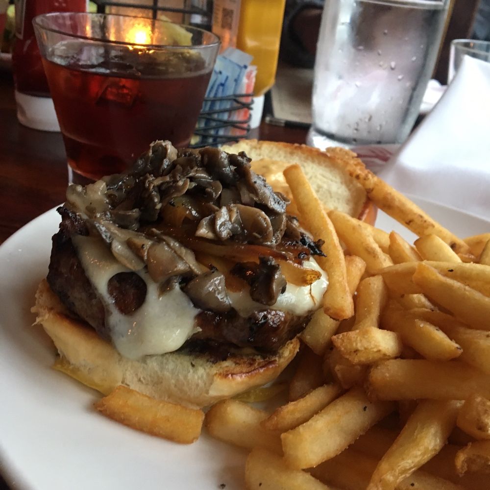 Shaw's Tavern - Mushroom Truffle Swiss Burger - - "medium rare". Basic burger, more basic fries - Gastropubs Near Me - Washington, DC, District of Columbia Shaw's Tavern - Mushroom Truffle Swiss Burger - - "medium rare". Basic burger, more basic fries - Gastropubs Near Me - Washington, DC, District of Columbia