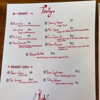 Tooley's Cafe - the menu for the restaurant - Coffee & Tea Near Me - Tucson, Arizona