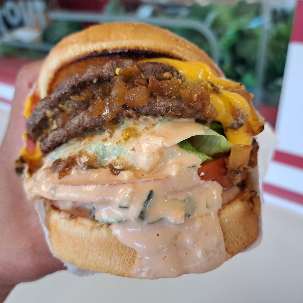 In-N-Out Burger - Double Double Cheeseburger, Animal Style with Extra Pickles - Burgers Near Me - Roseville, California In-N-Out Burger - Double Double Cheeseburger, Animal Style with Extra Pickles - Burgers Near Me - Roseville, California