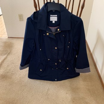 Macy's - Charter Club (Navy Blue) Angorak Waterproof Jacket with removable Hood. - Department Stores Near Me - Carlsbad, California