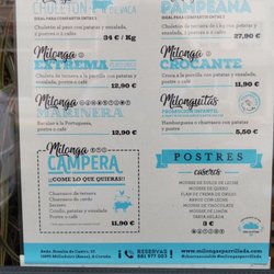 Milongas - Menu