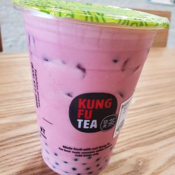 Kung Fu Tea - Rosehip Milk Tea with popping grapes - Bubble Tea Near Me - Davie, Florida