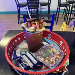 La todo azul michelada was very tasty. I would definitely recommend el Azul!!!