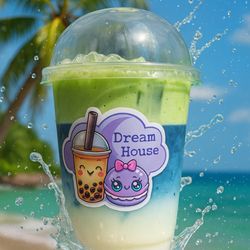 Dream House Cafe - Ocean Matcha, coconut, blue butterfly tea and matcha foam