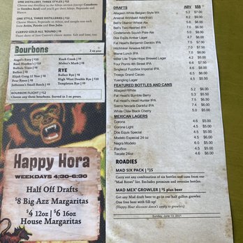 Mad Mex - Shadyside - Front of the drink menu - Mexican Near Me - Pittsburgh, Pennsylvania Mad Mex - Shadyside - Front of the drink menu - Mexican Near Me - Pittsburgh, Pennsylvania
