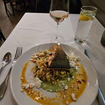 Chart House - Crispy Skinned King Salmon with Provence Rose wine - Seafood Near Me - Golden, Colorado