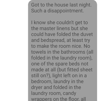 Soleil Cleaning - My text to Lisa from her last cleaning with us. And this job was done knowing we would be coming up to the cabin. - Home Cleaning Near Me Soleil Cleaning - My text to Lisa from her last cleaning with us. And this job was done knowing we would be coming up to the cabin. - Home Cleaning Near Me