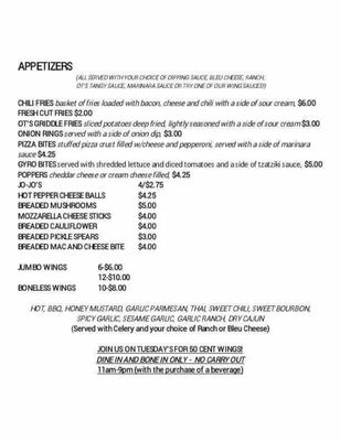 Menu photo 3 Old Timers Bar and Griddle Massillon, OH
