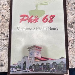 Pho 68 Vietnamese Noodle House - Menu cover
