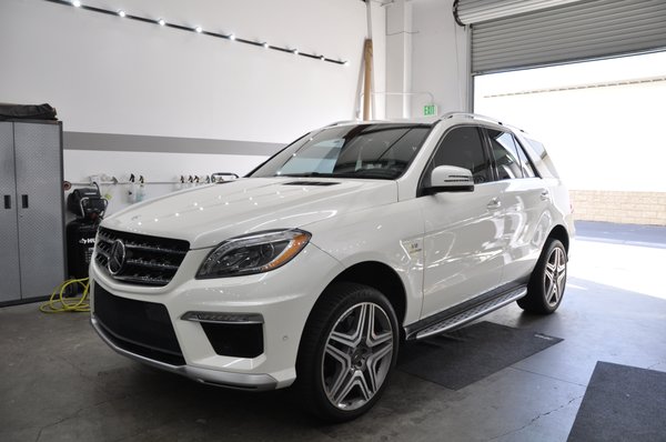 Photo of Immaculate Reflections Auto Detailing - Brentwood, CA, US. Full body PPF wrap and CQuartz Finest Reserve ceramic coating on this 2013 Mercedes ML63 AMG