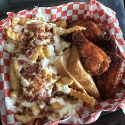 Hut Honey hot chicken loaded Fries and Texas toast