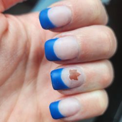 Happy Nails - Nails look Terrible not even close to what I asked for. Acrylic is on my skin. A waste of $50