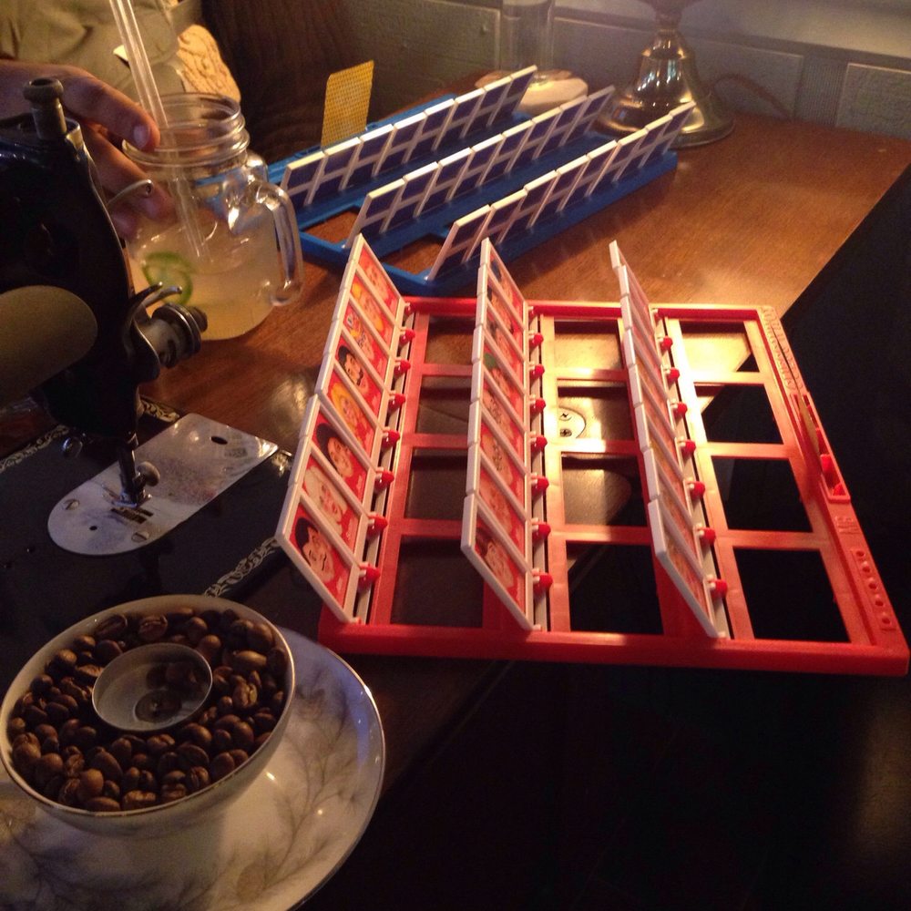 First Sip Cafe - Board games on their sewing machine table! - Coffee & Tea Near Me - Chicago, Illinois First Sip Cafe - Board games on their sewing machine table! - Coffee & Tea Near Me - Chicago, Illinois