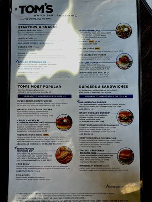 Menu photo 7 Tom's Watch Bar Sacramento, CA