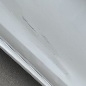 Caliber Collision - Before pic of crashed door. - Body Shops Near Me - Riverside, California