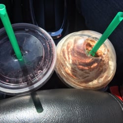 Starbucks - Blended white mocha, vanilla bean powder plus cinnamon sugar topping; berry hibiscus cooler!