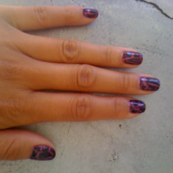 Cloud 9 Nail Spa - clear cal gel. OPI glittery fuchsia with "shatter" effect black layer on top. pure awesome. - Nail Salons Near Me - North Hollywood, California Cloud 9 Nail Spa - clear cal gel. OPI glittery fuchsia with "shatter" effect black layer on top. pure awesome. - Nail Salons Near Me - North Hollywood, California