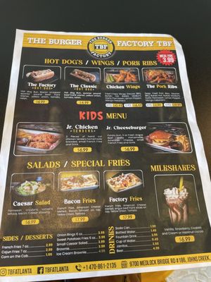 Menu photo 2 The Burger Factory TBF Johns Creek, GA